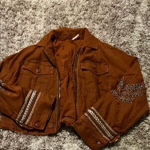Brown Embellished Jacket